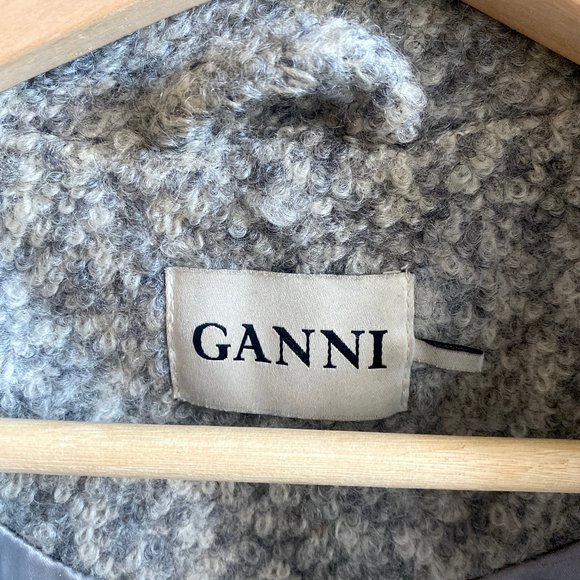 GANNI TEDDY Belted Wrap Coat - Picture 6 of 12